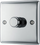 BG NPC81 Nexus Metal Polished Chrome 400W Intelligent Single Dimmer Switch, 2-Way Push On-Off