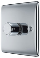 BG NPC81 Nexus Metal Polished Chrome 400W Intelligent Single Dimmer Switch, 2-Way Push On-Off