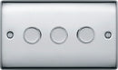 BG NPC83 Nexus Metal Polished Chrome Intelligent 400W Triple Dimmer Switch, 2-Way Push On-Off