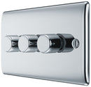 BG NPC83 Nexus Metal Polished Chrome Intelligent 400W Triple Dimmer Switch, 2-Way Push On-Off