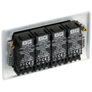 BG NPC84 Nexus Metal Polished Chrome Intelligent 400W Quadruple Dimmer Switch, 2-Way Push On-Off