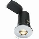 Saxby 50686 ShieldPlus IP65 Fire Rated, Dimmable, GU10 Downlight for Bathrooms in Polished Chrome