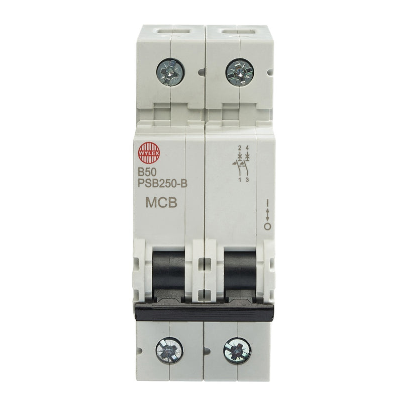 Wylex Legacy PSB250-B 50A, B-Type, Double Pole MCB