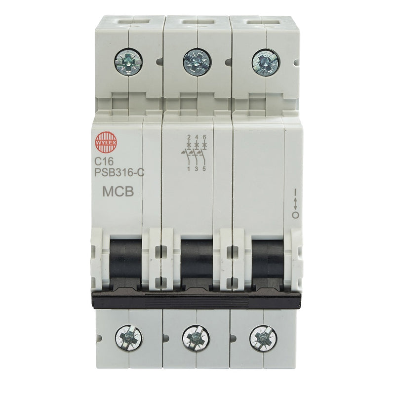 Wylex Legacy PSB316-C 16A, C-Type Triple Pole MCB