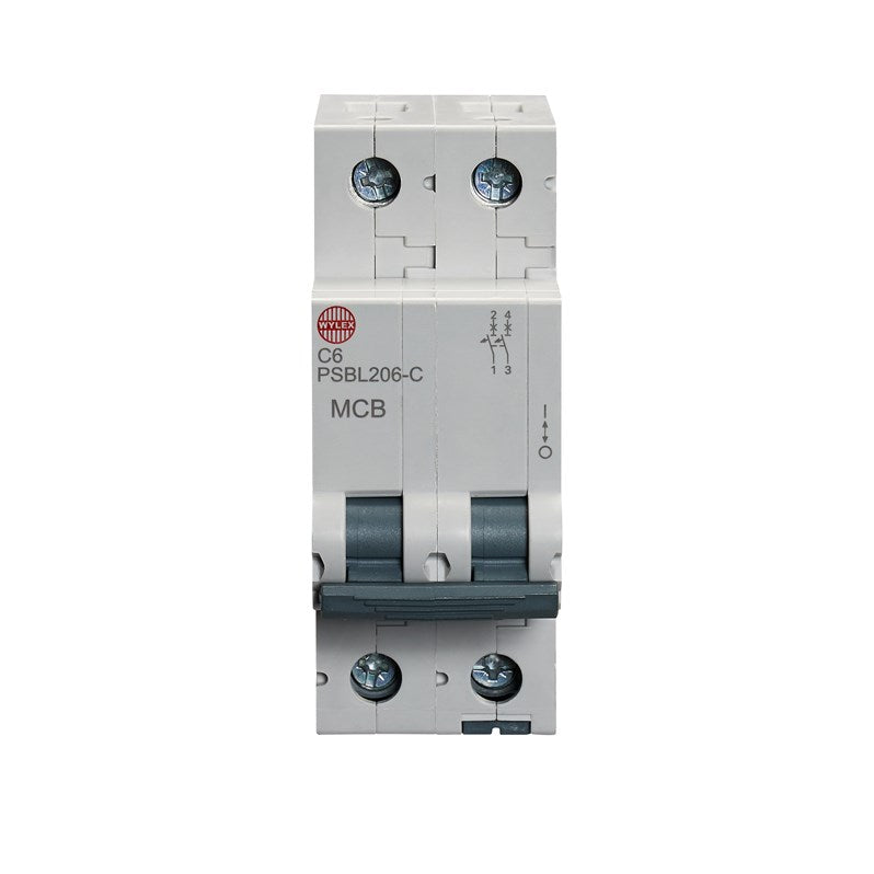 Wylex PSBL206-C 6A, C-Type Double Pole MCB