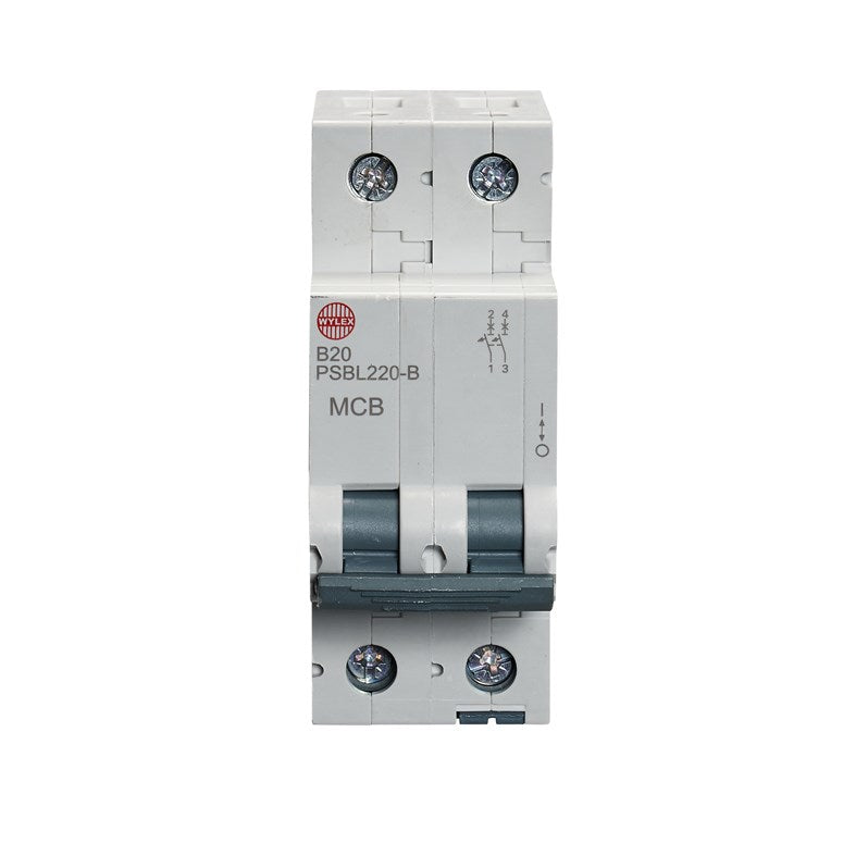 Wylex PSBL220-B 20A, B-Type, Double Pole MCB