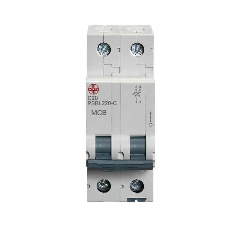 Wylex PSBL220-C 20A, C-Type Double Pole MCB