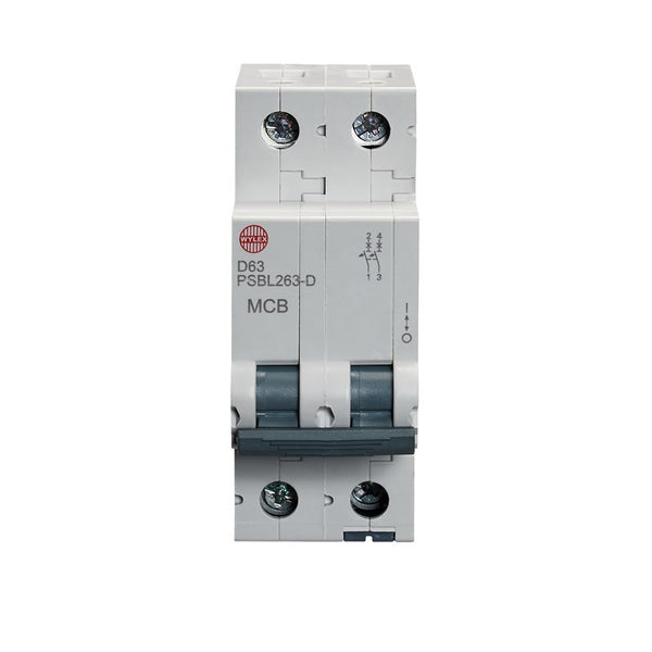 Wylex PSBL263-D 63A, D-Type Double Pole MCB