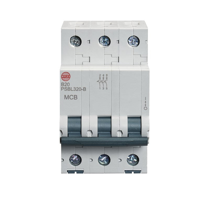 Wylex PSBL320-B 20A, B-Type Triple Pole MCB