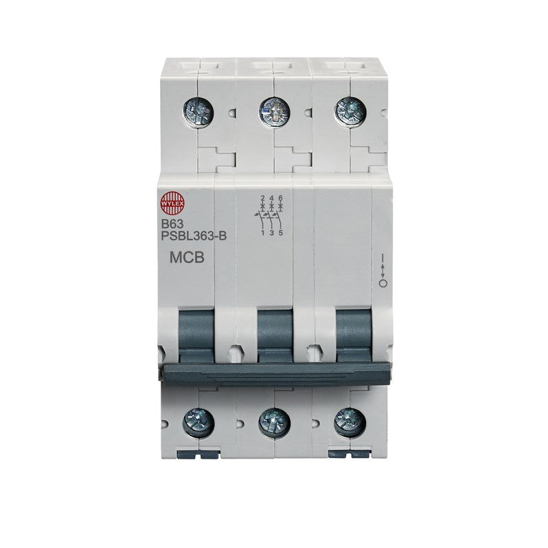 Wylex PSBL363-B 63A, B-Type Triple Pole MCB