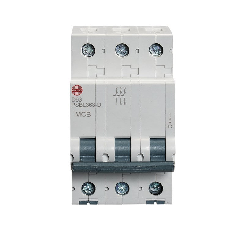 Wylex PSBL363-D 63A, D-Type Triple Pole MCB