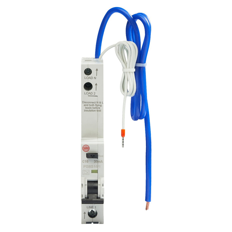 Wylex PSBS16-1 16A, C-Curve Single Pole + Neutral RCBO