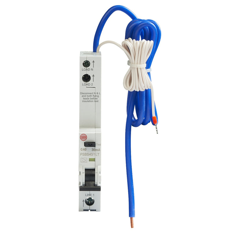 Wylex PSBS40-1 40A, C-Curve Single Pole + Neutral RCBO