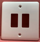 Quadrant Curveline Curveline Grid 2 Gang Front Plate, White - QC-G2