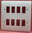 Quadrant Curveline Curveline Grid 8 Gang Front Plate, White - QC-G8