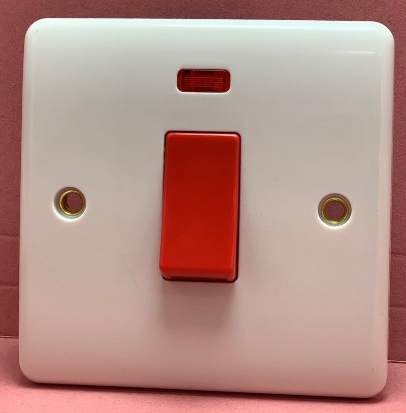 Quadrant Curveline 45A Switch Single Box Size with Neon - QC327