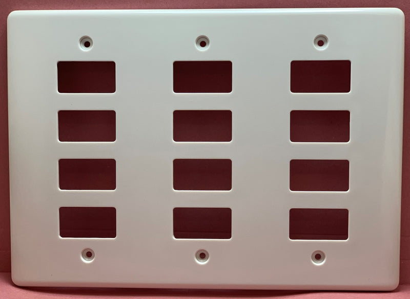 Quadrant Curveline Curveline Grid 12 Gang Front Plate, White - QC-G12