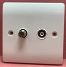 Quadrant QCTV+SAT 2-Gang; COAX + F-Type Satellite Socket Outlet