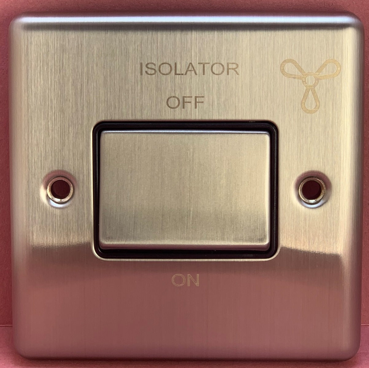 Fan Isolation Point Quadrant D cor 3 Pole Fan Isolation Switch 10A Satin Chrome & Black Insert