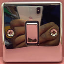 Quadrant Decor 10A 1G Intermediate Switch with Polished Chrome Finish & Black Insert - QD-3130-PC-B