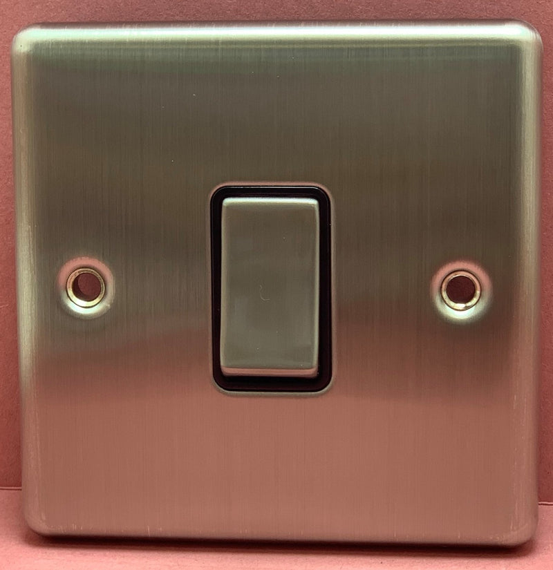 Quadrant Decor 10A 1G intermediate switch Satin Chrome & Black Insert - QD-3130-SC-B