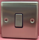 Quadrant Decor 20A 1 Gang DP Switch Satin Chrome & Black Insert - QD-3241-SC-B