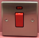 Quadrant Decor 45A Switch with Neon Single Box Size Satin Chrome & Black Insert - QD-3271-SC-B