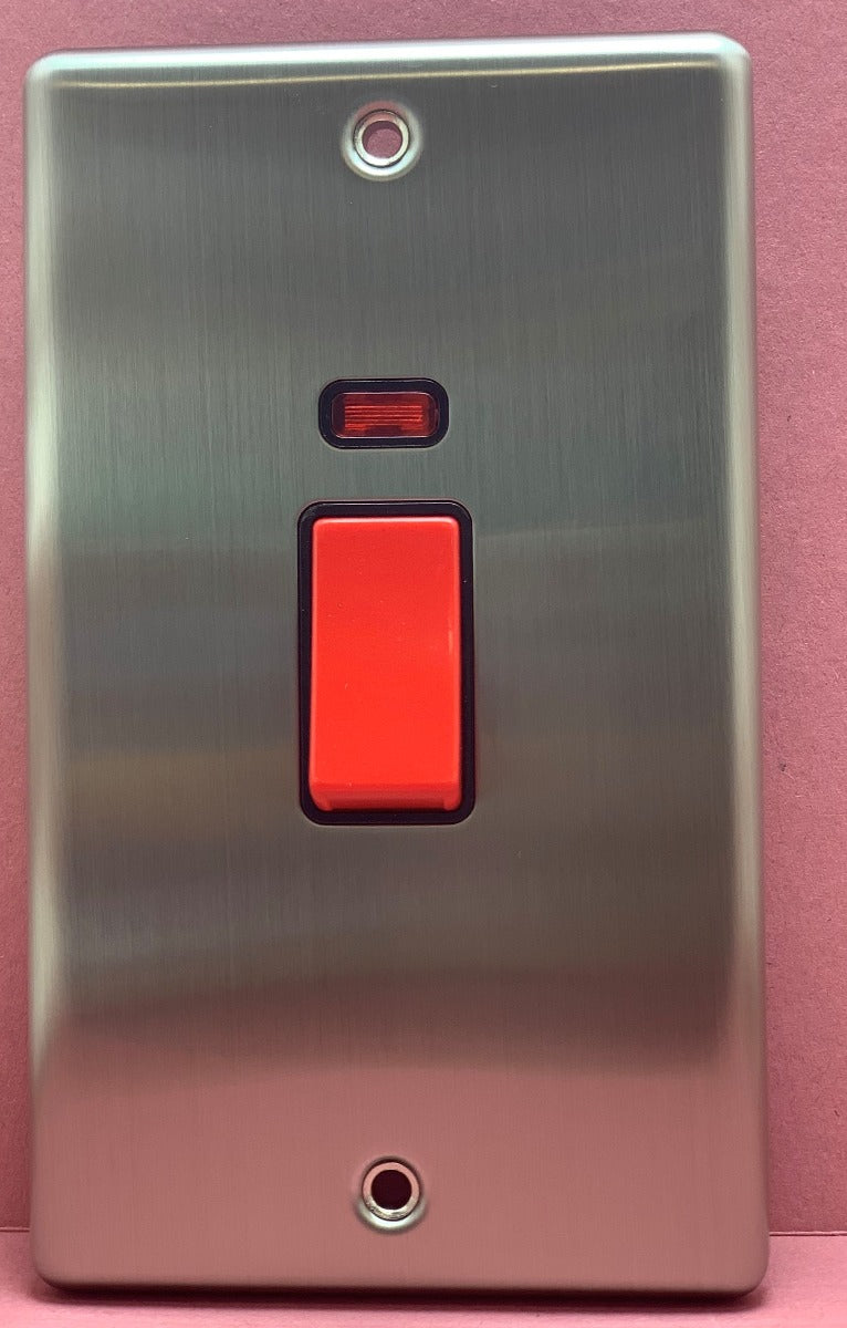 Quadrant D cor 45A Switch with Neon Double Box Size Satin Chrome ...