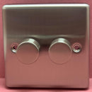 Quadrant Decor Dimmer Switch 2G, 2W, 400W Push TRIAC Dimmer Non-LED  - QD-3504-22-SC-B