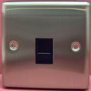 Quadrant Decor 1 Gang RJ45 Socket, Cat5 Satin Chrome & Black Insert - QD-4421-SC-B