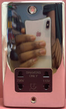 Quadrant Decor Shaver Socket Polished Chrome & Black Insert - QD-4580-PC-B