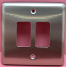 Quadrant Decor 2 Gang Front Plate in Satin Chrome - QD-G2-SC-B