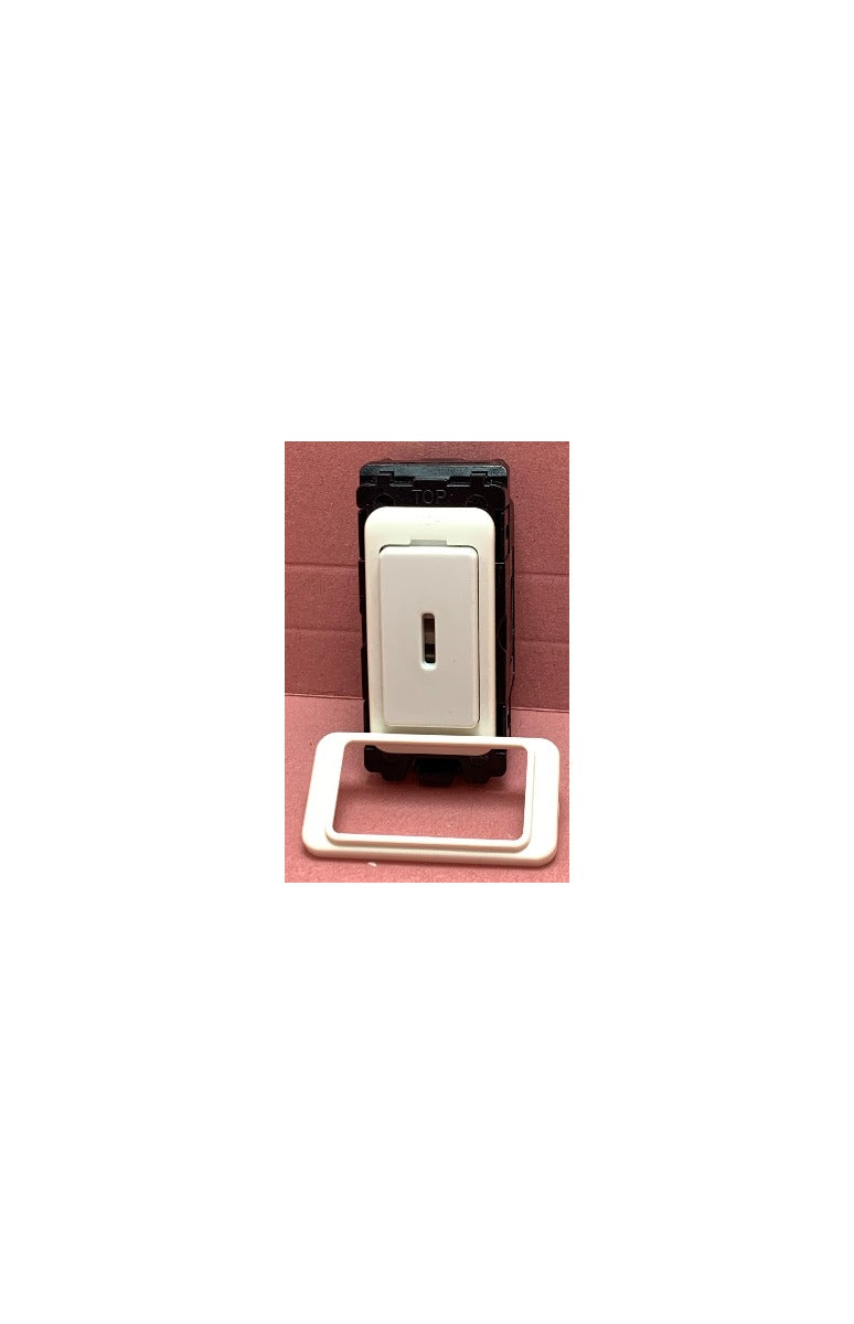 Quadrant Curveline Key Switch 20A DP Including Secret Key for Grid Plate, White - QG30KY