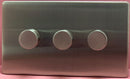 Quadrant Screwless 400W 3 Gang 2 Way Dimmer in Chrome - QSS3504-32SC-B