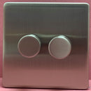 Quadrant Screwless 400W 2 Gang 2 Way Dimmer in Chrome - QSS3504-22SC-B