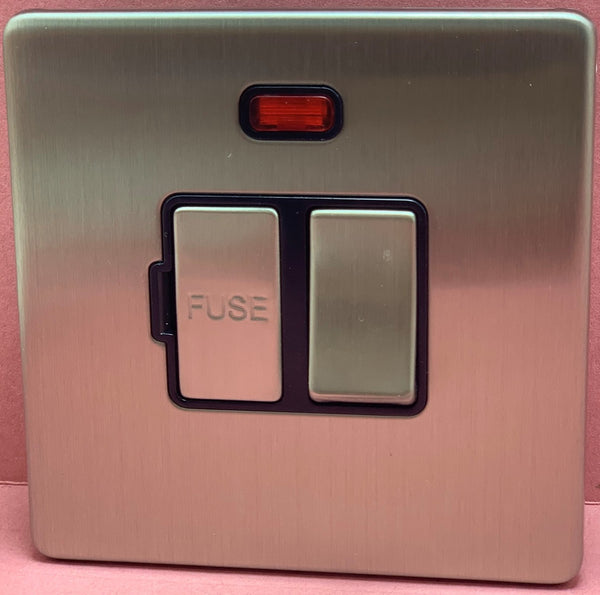 Quadrant Screwless 13A Switched Connection Unit with Neon in Chrome- QSS4191SC-B
