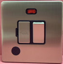 Quadrant QSS4221SC-B Srewless Swi. 13A Fused Spur w- Neon & Flex Outlet Satin Chrome