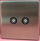 Quadrant Screwless 2 Gang Isolated TV Socket in Chrome - QSS4325SC-B