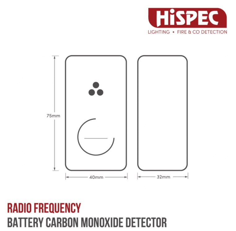 HiSpec HSA-BC-RF10-PRO Battery Powered Carbon Monoxide Alarm