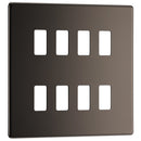 BG RFBN8 Nexus Black Nickel 8-Module Grid Front Plate - Screwless