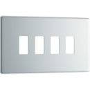 BG RNPC4 Nexus Polished Chrome 4-Module Grid Front Plate - Screwless