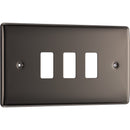 BG RNBN3 Nexus Black Nickel 3-Module Front Plate