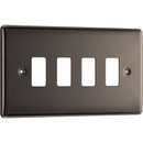 BG RNBN4 Nexus Black Nickel 4-Module Front Plate
