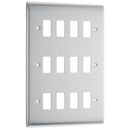 BG RNBS12 Nexus Brushed Steel 12-Module Front Plate