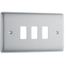 BG RNBS3 Nexus Brushed Steel 3-Module Front Plate