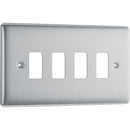 BG RNBS4 Nexus Brushed Steel 4-Module Front Plate