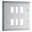 BG RNBS6 Nexus Brushed Steel 6-Module Front Plate