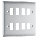 BG RNBS8 Nexus Brushed Steel 8-Module Front Plate
