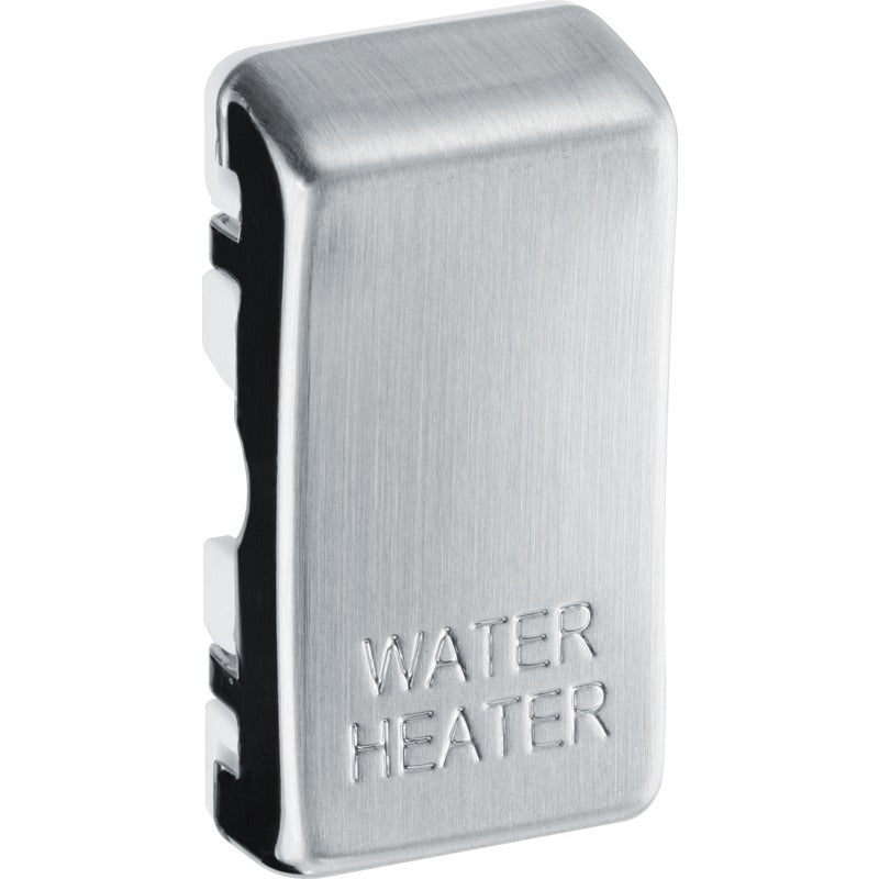BG  RRWHBS Nexus Brushed Steel Grid Switch Cover "WATER HEATER"