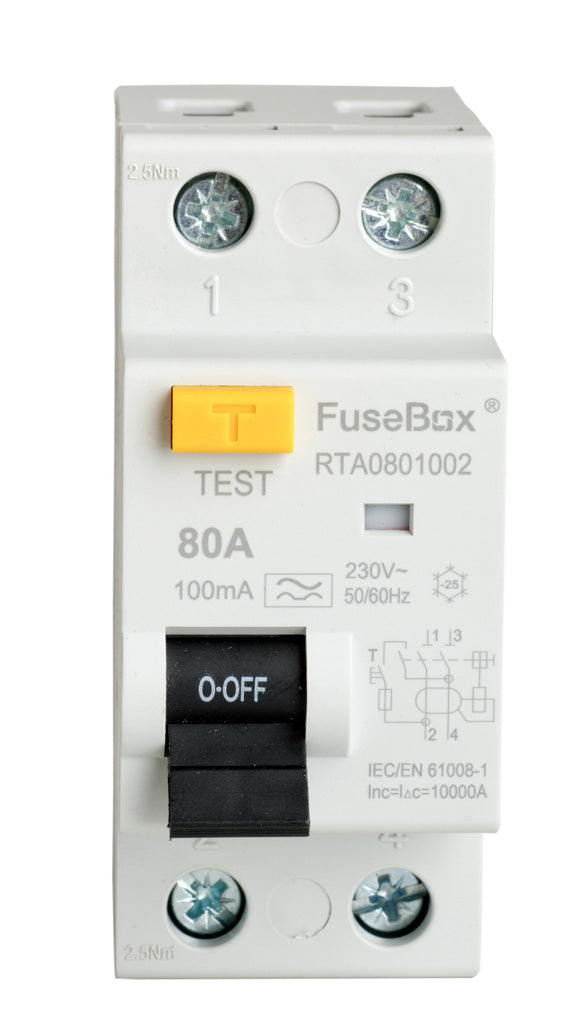 Fusebox RTA801002 80A 100mA Type A RCD